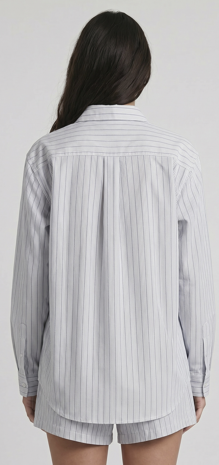 Cotton button shirt - Dark blue