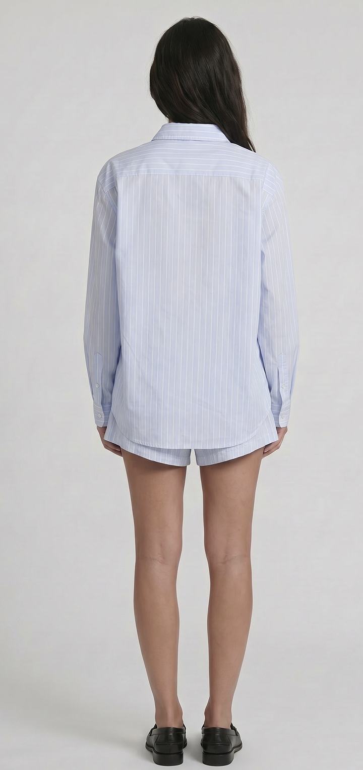 Cotton button shirt - Light blue