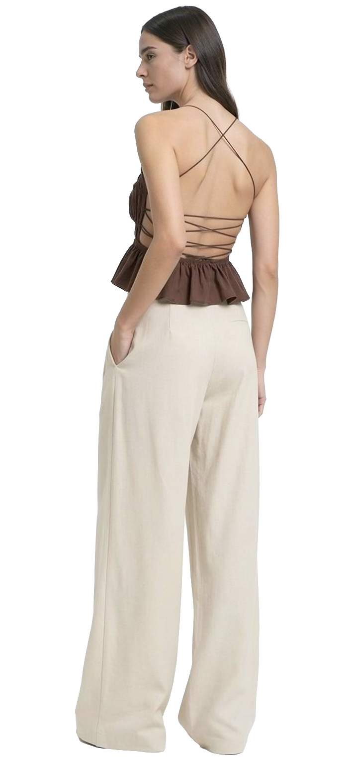 Hedi mid waist tailored pants - Beige
