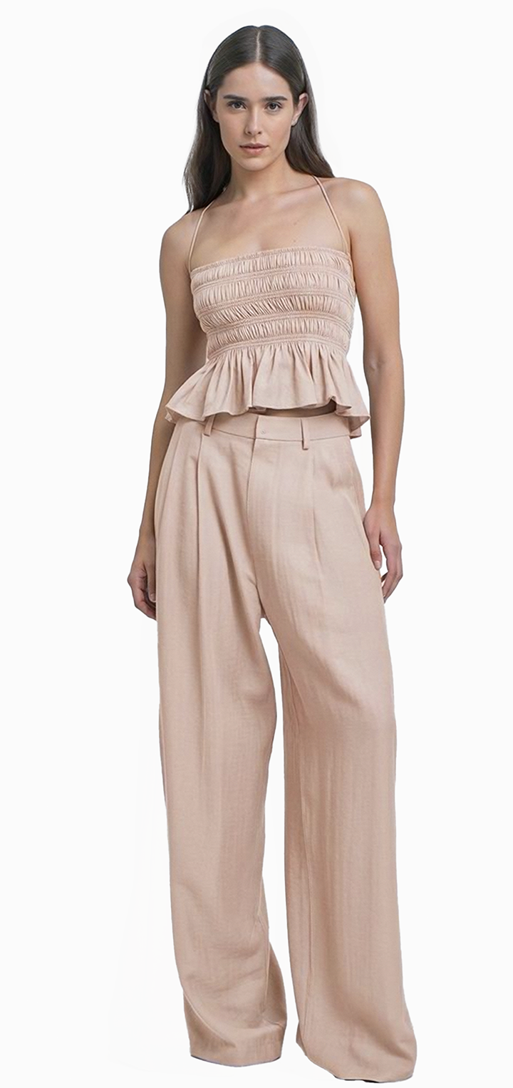 Hedi mid waist tailored pants - Light Pink