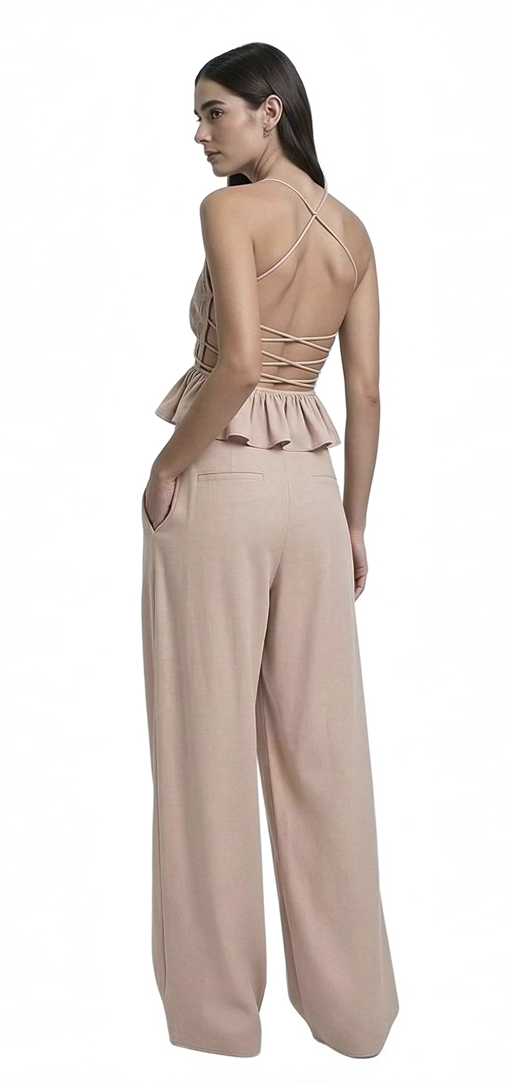 Hedi mid waist tailored pants - Light Pink