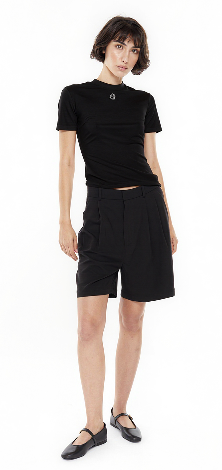 Tight seamed t shirt - Black