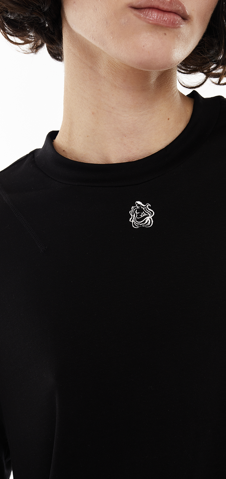 Tight seamed t shirt - Black