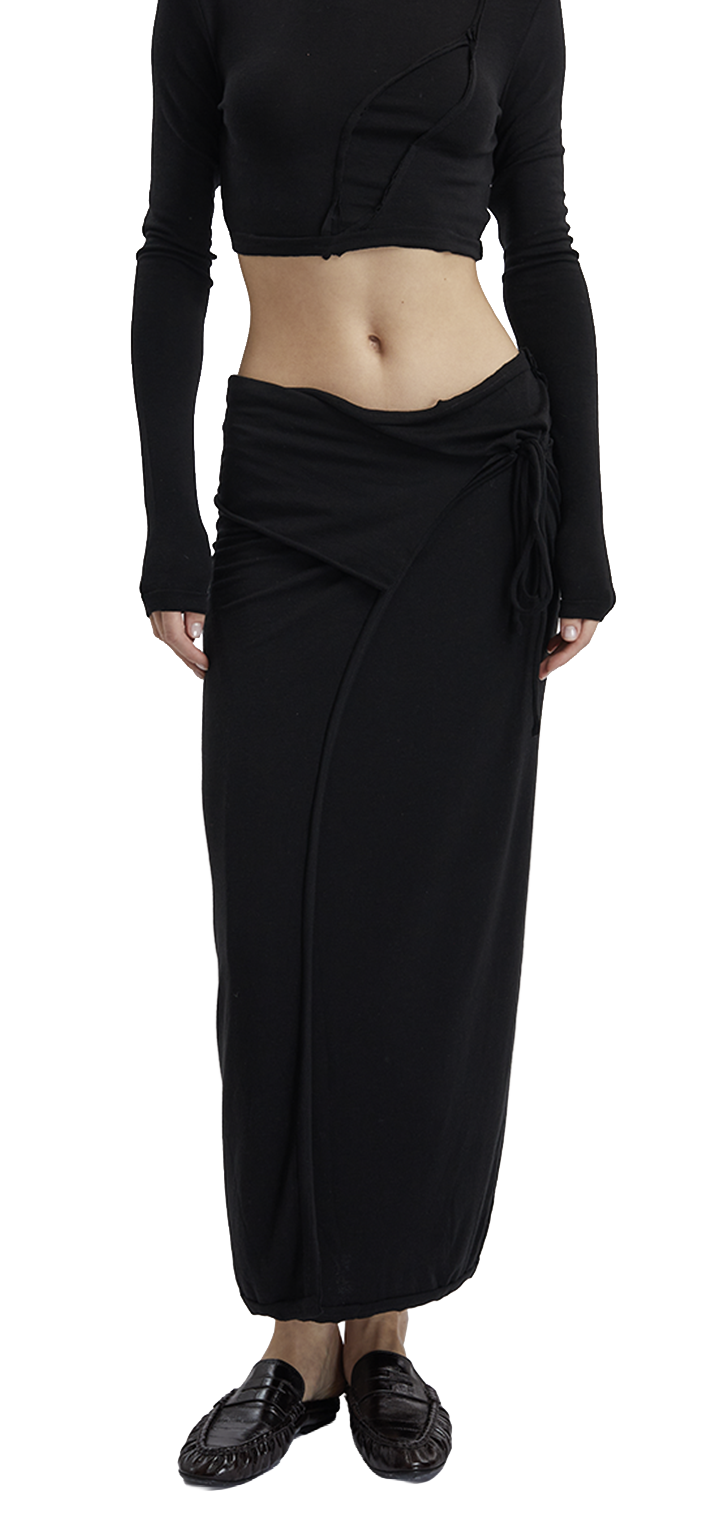 Papper wrap skirt - Black